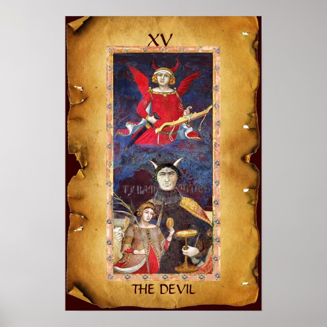 ANTIQUE RENAISSANCE TAROTS  15 / THE DEVIL POSTER (Front)