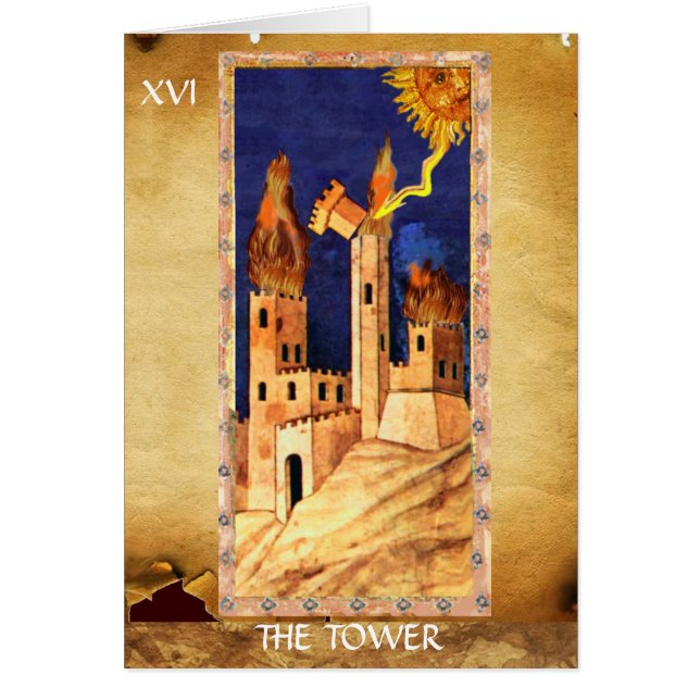 ANTIQUE RENAISSANCE TAROTS 16 / THE TOWER (Front)