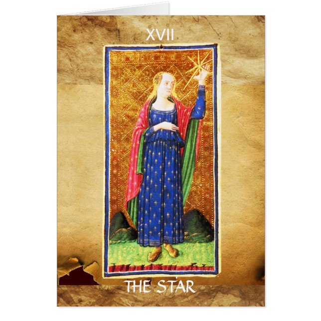 ANTIQUE RENAISSANCE TAROTS 17  /  THE STAR (Front)