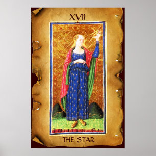 ANTIQUE RENAISSANCE TAROTS 17 / THE STAR POSTER