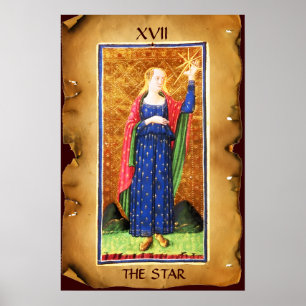 ANTIQUE RENAISSANCE TAROTS 17 / THE STAR POSTER