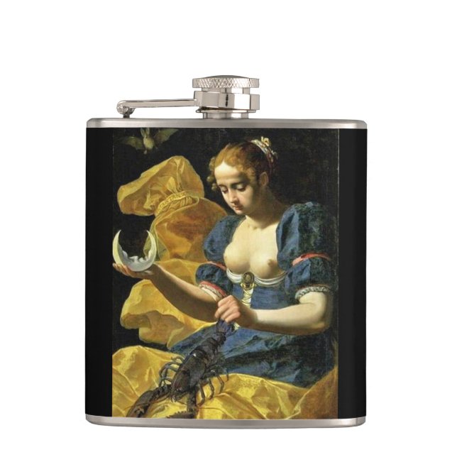 ANTIQUE RENAISSANCE TAROTS 18 / THE MOON HIP FLASK (Front)
