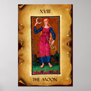 ANTIQUE RENAISSANCE TAROTS 18 / THE MOON POSTER
