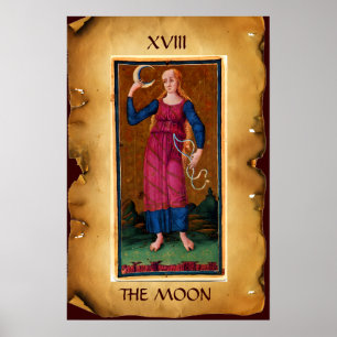 ANTIQUE RENAISSANCE TAROTS 18 / THE MOON POSTER