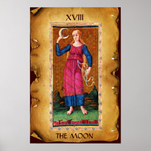 ANTIQUE RENAISSANCE TAROTS 18 / THE MOON POSTER