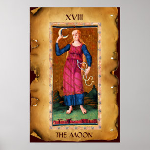 ANTIQUE RENAISSANCE TAROTS 18 / THE MOON POSTER