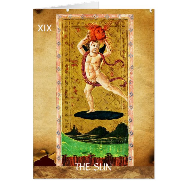 ANTIQUE RENAISSANCE TAROTS 19 / THE SUN (Front)