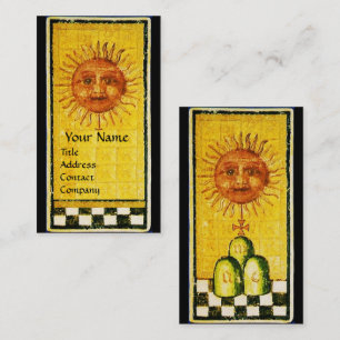 ANTIQUE RENAISSANCE TAROTS 19 /THE SUN Pearl Paper Business Card