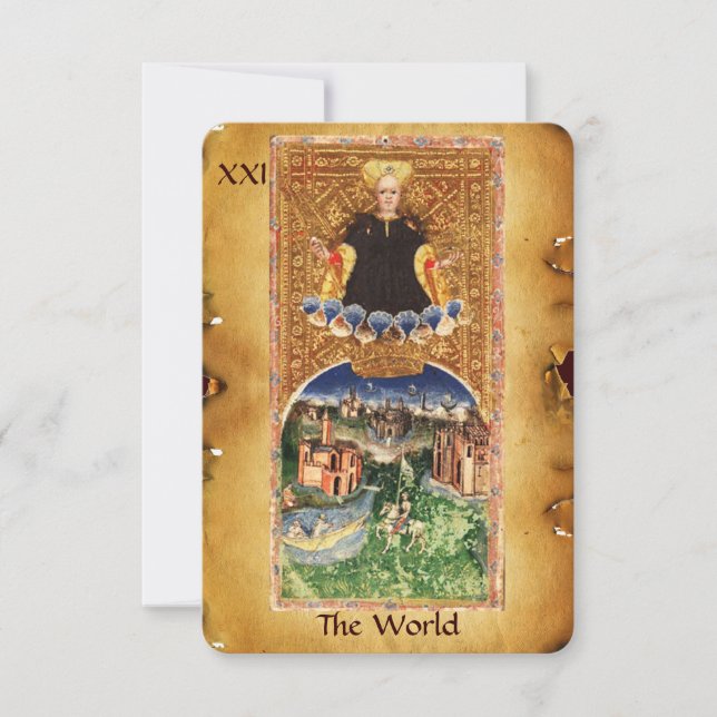 ANTIQUE RENAISSANCE TAROTS 21/ THE WORLD ANNOUNCEMENT (Front)