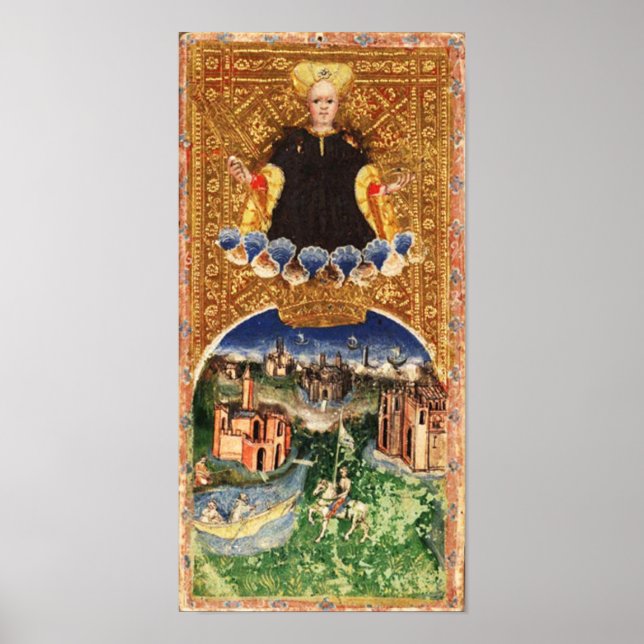 ANTIQUE RENAISSANCE TAROTS 21  / THE WORLD POSTER (Front)