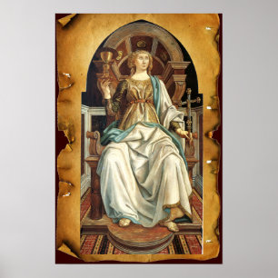 ANTIQUE RENAISSANCE TAROTS 5/ THE POPE Parchment Poster