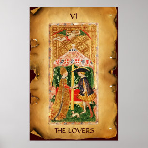 ANTIQUE RENAISSANCE TAROTS 6 / THE LOVERS POSTER