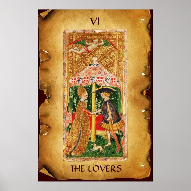 ANTIQUE RENAISSANCE TAROTS 6 / THE LOVERS POSTER (Front)