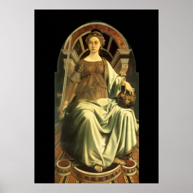 ANTIQUE RENAISSANCE TAROTS  8 / JUSTICE POSTER (Front)