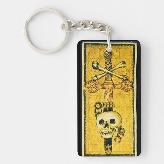 ANTIQUE RENAISSANCE TAROTS ,ACE OF SWORDS KEY RING (Front)