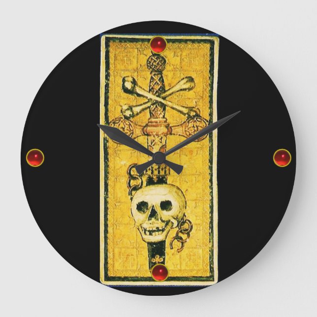 ANTIQUE RENAISSANCE TAROTS  / ACE OF SWORDS LARGE CLOCK (Front)