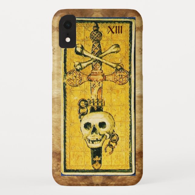ANTIQUE RENAISSANCE TAROTS,ACE OF SWORDS Parchment Case-Mate iPhone Case (Back)