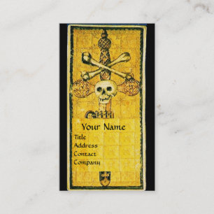 ANTIQUE RENAISSANCE TAROTS,ACE OF SWORDS Yellow Business Card