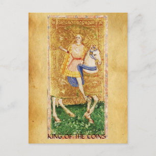 ANTIQUE RENAISSANCE TAROTS  / KNIGHT OF  COINS POSTCARD