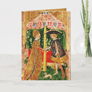 ANTIQUE RENAISSANCE TAROTS /LOVERS Valentine's Day Holiday Card