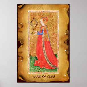 ANTIQUE RENAISSANCE TAROTS  / MAID OF CUPS POSTER