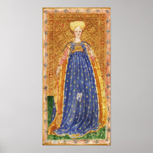 ANTIQUE RENAISSANCE TAROTS  / MAID OF WANDS POSTER