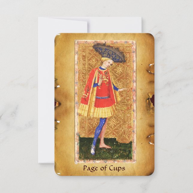 ANTIQUE RENAISSANCE TAROTS  / PAGE OF CUPS (Front)