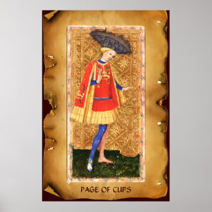 ANTIQUE RENAISSANCE TAROTS / PAGE OF CUPS POSTER
