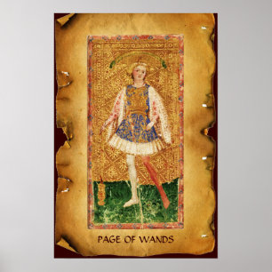 ANTIQUE RENAISSANCE TAROTS  / PAGE OF WANDS POSTER