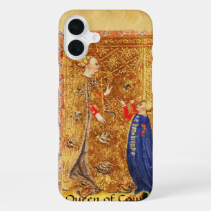 ANTIQUE RENAISSANCE TAROTS,QUEEN OF COINS iPhone 16 PLUS CASE