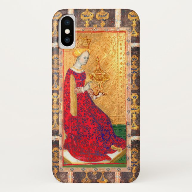 ANTIQUE RENAISSANCE TAROTS  / QUEEN OF CUPS Case-Mate iPhone CASE (Back)