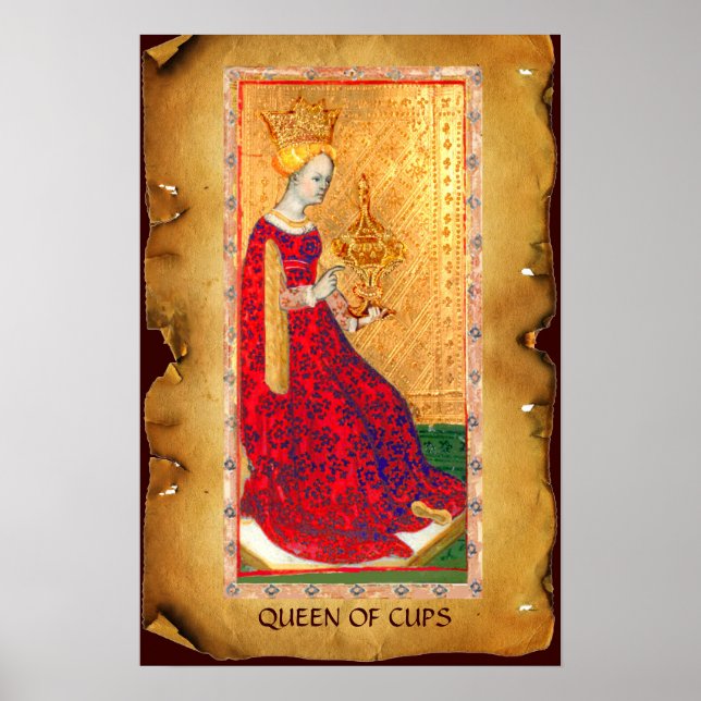 ANTIQUE RENAISSANCE TAROTS  / QUEEN OF CUPS POSTER (Front)