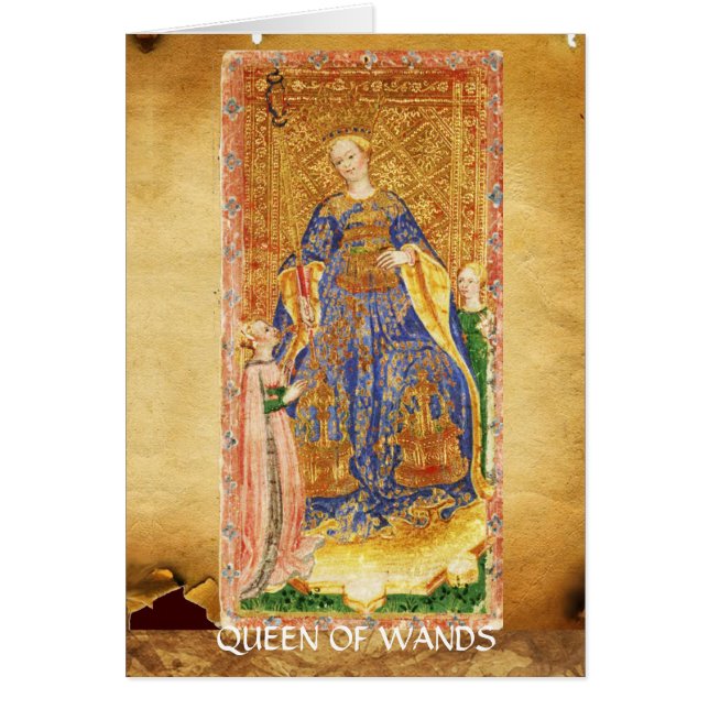 ANTIQUE RENAISSANCE TAROTS QUEEN OF WANDS (Front)