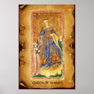 ANTIQUE RENAISSANCE TAROTS  / QUEEN OF WANDS POSTER