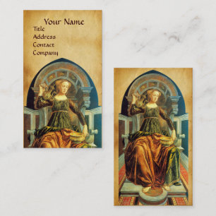 ANTIQUE RENAISSANCE TAROTS TEMPERANCE PARCHMENT BUSINESS CARD