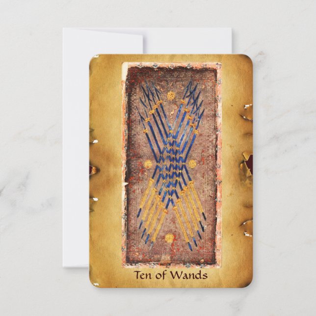 ANTIQUE RENAISSANCE TAROTS  / TEN OF WANDS (Front)