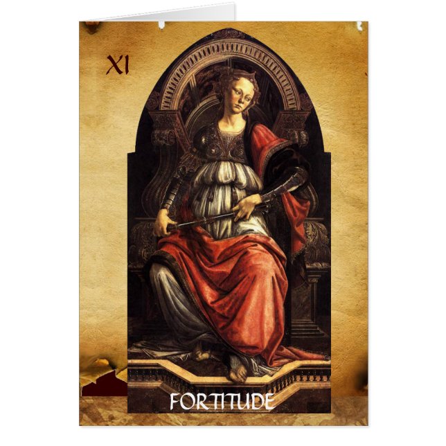 ANTIQUE RENAISSANCE TAROTS THE FORTITUDE- STRENGHT (Front)