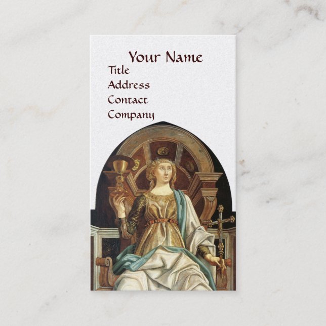 ANTIQUE RENAISSANCE TAROTS THE POPE Gold Business Card (Front)