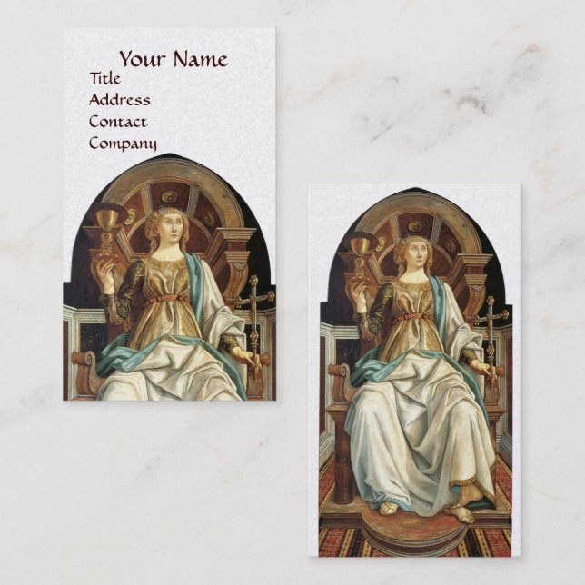 ANTIQUE RENAISSANCE TAROTS THE POPE  White Pearl Business Card (Front/Back)