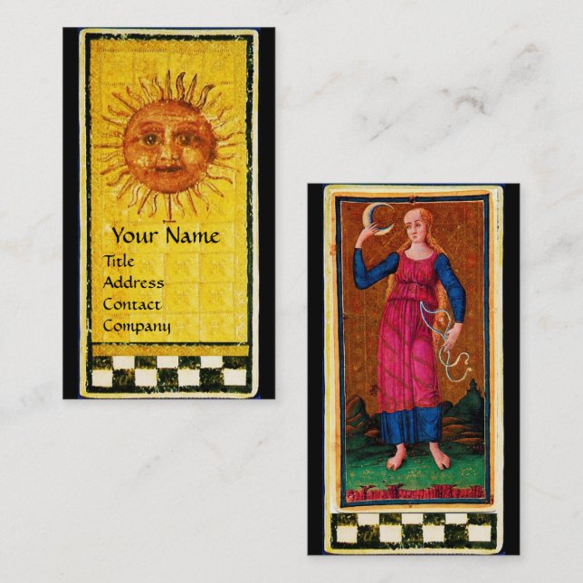 ANTIQUE RENAISSANCE TAROTS / THE SUN AND THE MOON BUSINESS CARD (Front/Back)
