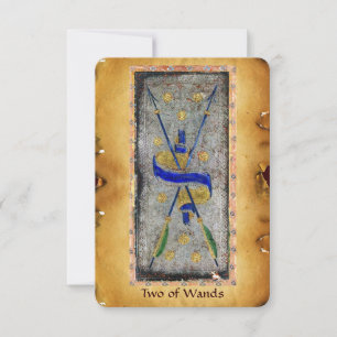 ANTIQUE RENAISSANCE TAROTS  / TWO OF WANDS