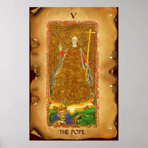ANTIQUE RENAISSANCE TAROTS V / THE POPE POSTER