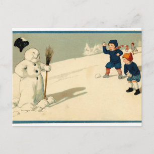 Antique Reproduction Christmas Greetings Holiday Postcard