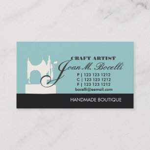 Antique Retro Black Work Sewing Machine Tailoring Business Card