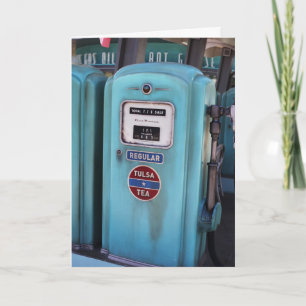 Antique Retro Gasoline Pump Thinking of You Card
