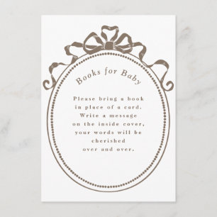 Antique Ribbon Bow Victorian Frame Books for Baby Enclosure Card
