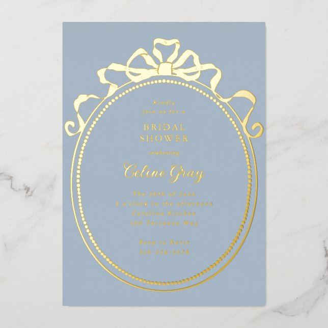 Antique Ribbon Bow Victorian Frame Bridal Shower (Front)