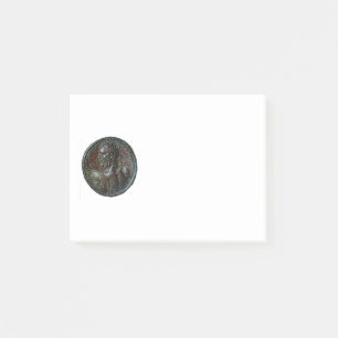 ANTIQUE ROMAN BRONZE MEDALLION POST-IT NOTES