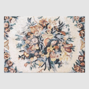 Antique Roman Italian Floral Mosaic Decoupage Tissue Paper
