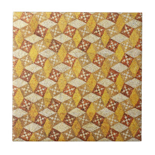 Antique Roman Mosaic Brown Yellow Tile